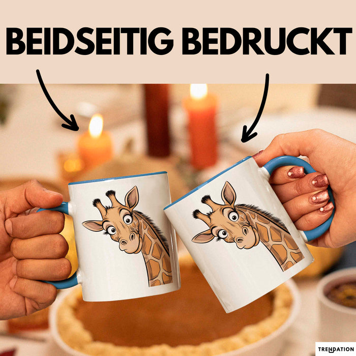 Sarkastische Giraffe Tasse Geschenk Lustige Geschenkidee Spruch Blau Trendation