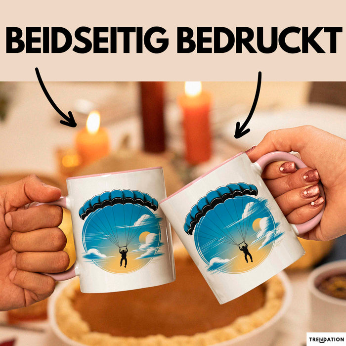 Fallschirmspringer Tasse Geschenkidee Freifall Süchtiger Geschenkidee Lustig Rosa Trendation