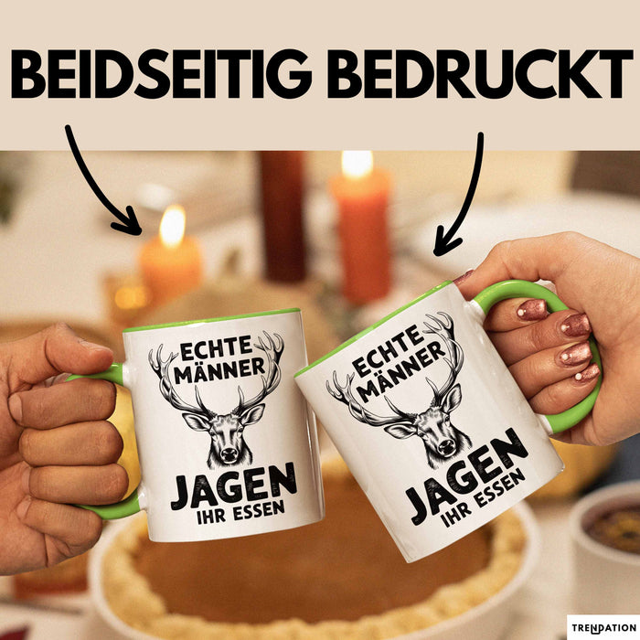 Hirschjäger Jagd Tasse Geschenk Echte Männer jagen ihr Essen Grün Trendation