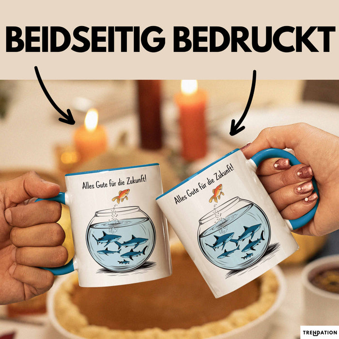 Büroarbeit Kollege Abschied Tasse Geschenk Lustige Geschenkidee Spruch Alles Gute Für Die Zukunft Blau Trendation