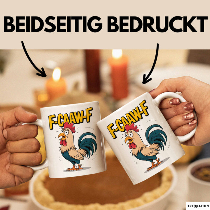Hahn Tasse Geschenk F-Caaw-F Lustige Geschenkidee Vogel Bauernhof
