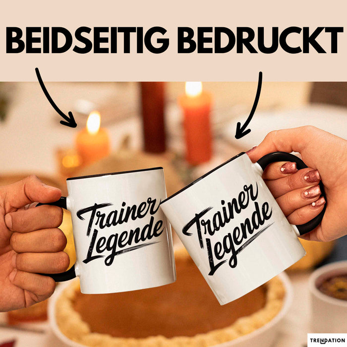 Fußballtrainer Fußballteam Tasse Geschenk Lustige Geschenkidee Spruch Trainer Legende Schwarz Trendation