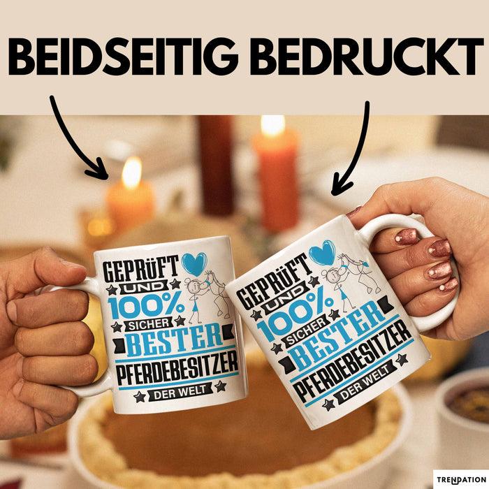 Pferdebesitzer Geschenk Lustiger Spruch für Pferdebesitzer Geschenkidee Bester Pferdebesitzer Der Welt Weiß Trendation