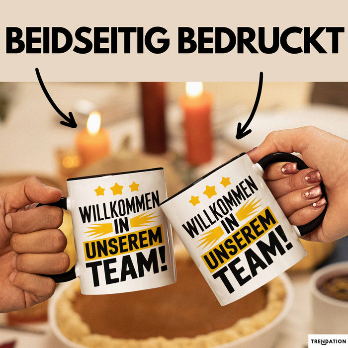 Office Arbeitskollege Tasse Geschenk Lustige Geschenkidee Spruch Willkommen In Unserem Team Trendation
