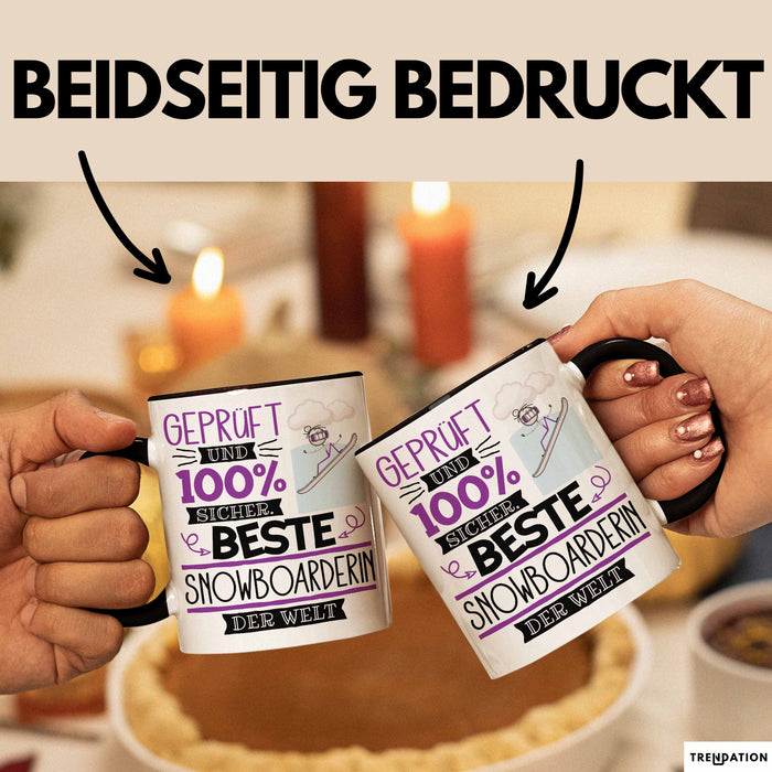 Beste Snowboarderin Der Welt Tasse Geschenk für Eine Snowboarderin Geprüft Und Sicher Geschenkidee Geburtstag Weihnachten Trendation