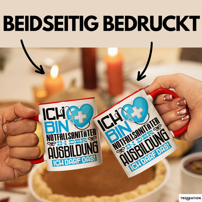 Notfallsanitäter Ausbildung Tasse Geschenk Ich Bin Notfallsanitäter In Der Ausbildung Ich Darf Das Geschenkidee Spruch Rot Trendation