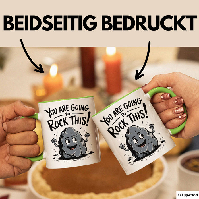 Motivierend Inspirierend Tasse Geschenk Lustige Geschenkidee Spruch Du Wirst Das Rocken Grün Trendation