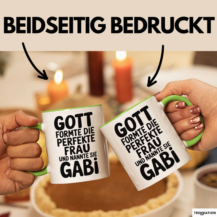 Gabi Tasse Geschenk Gott Formte Die Perfekte Frau Gabi Geschenkidee Grün Trendation