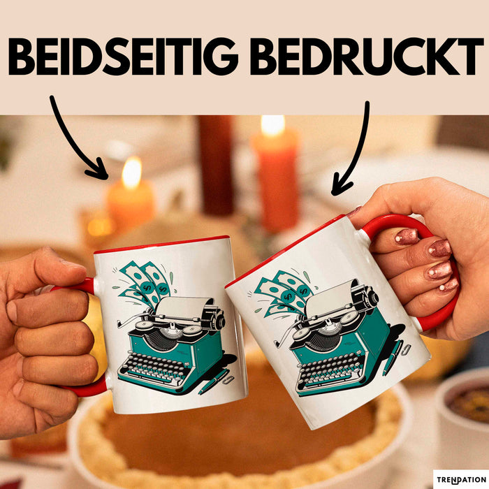 Freiberuflicher Autor Tasse Geschenkidee für Wortliebhaber Rot Trendation