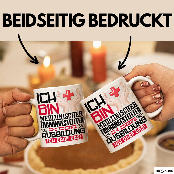 Medizinischer Fachangestellter Ausbildung Tasse Geschenk Ich Bin Medizinischer Fachangestellter In Der Ausbildung Ich Darf Das Geschenkidee Spruch Weiß Trendation