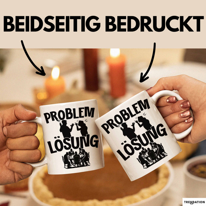 Poker Tasse Geschenk für Poker-Spieler Männer Geschenkidee Problem und Lösung Poker Spielen Kartenspielen Weiß Trendation