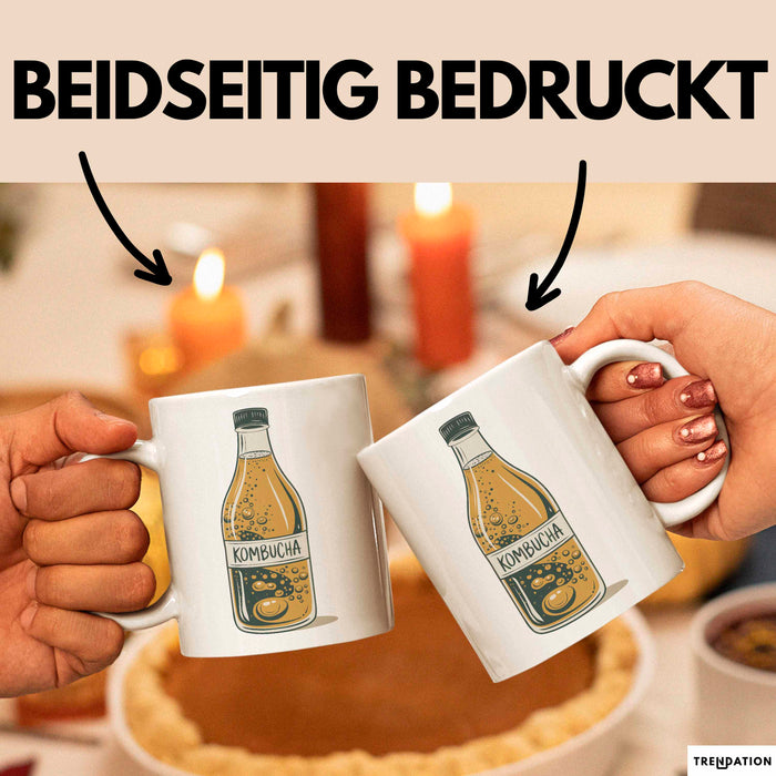 Kombucha Trinker Tasse Geschenkidee Darmgesundheit Liebhaber Weiß Trendation