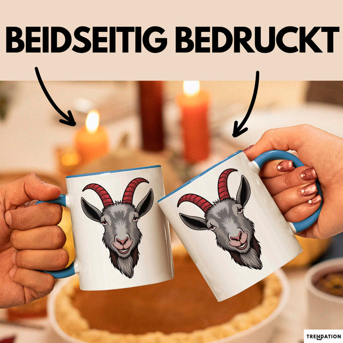 Ziegenliebhaber Tasse Geschenkidee Stalltier Enthusiast Geschenkidee Lustig Blau Trendation
