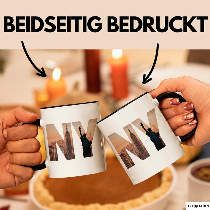 New York City USA Tasse Geschenk Lustige Geschenkidee Spruch Schwarz Trendation