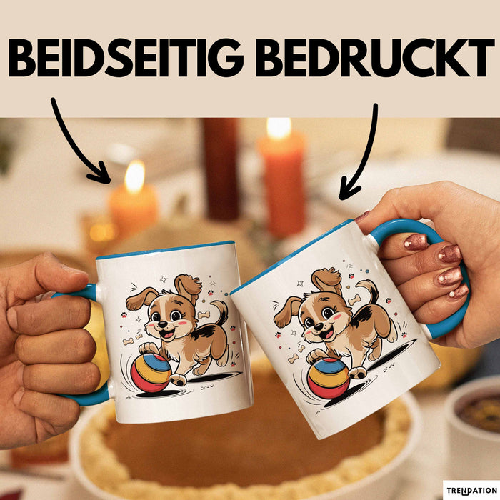 Hunde Liebhaber Tasse Geschenkidee für Hundefreunde Blau Trendation