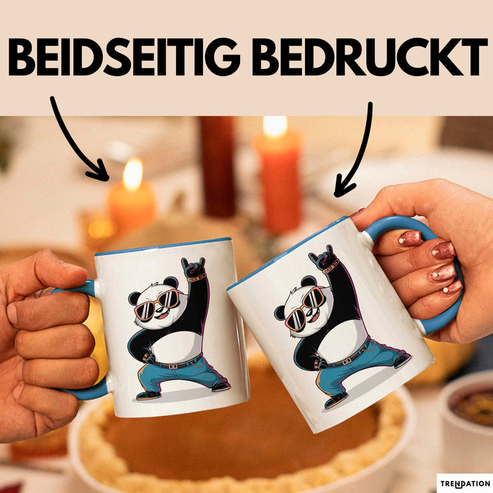 Panda Musiker Tasse Geschenk Lustige Geschenkidee Spruch Blau Trendation