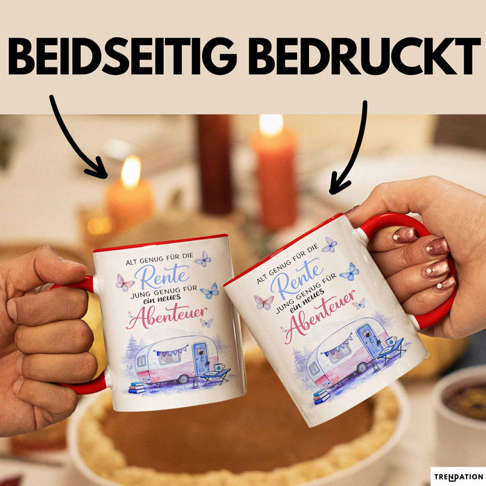 Rentner Pensionär Sarkasmus Tasse Geschenk Lustige Geschenkidee Spruch Alt Genug Für Die Rente Rot Trendation