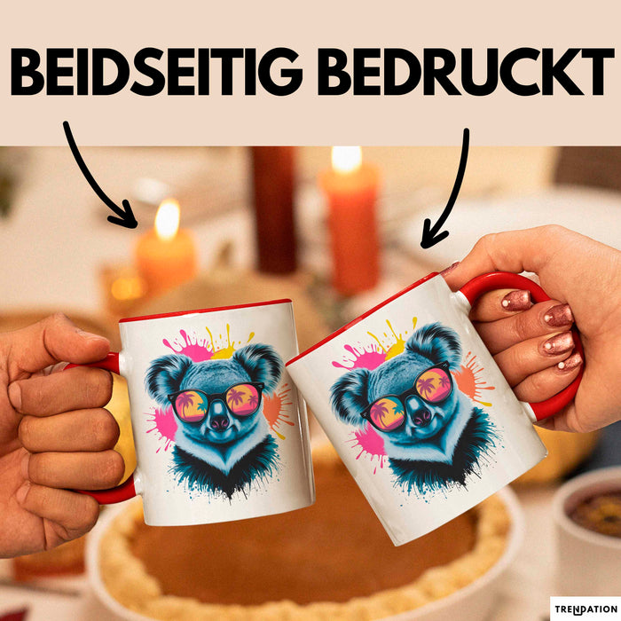 Koala Tier Sonnenbrille Tasse Geschenk Lustige Geschenkidee Spruch Rot Trendation
