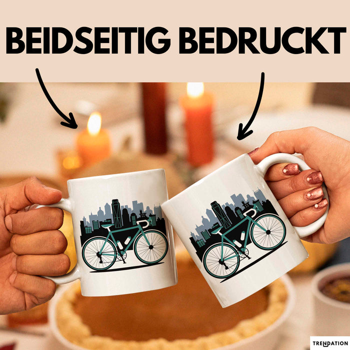 Fahrradpendler Tasse Geschenkidee für Zur Arbeit Radfahrer Weiß Trendation