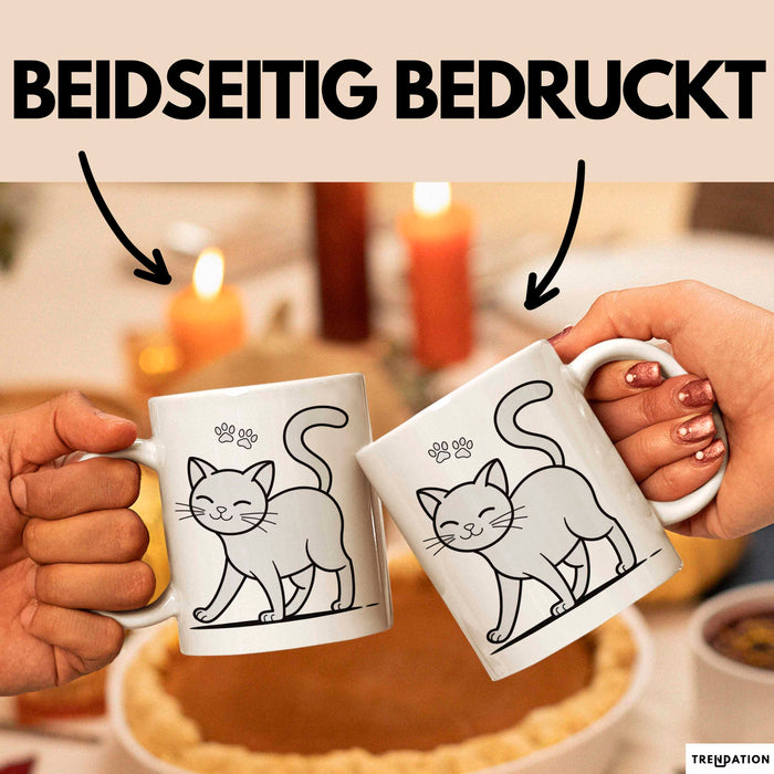Katzen Tierliebhaber Tasse Geschenk Lustige Geschenkidee Spruch Weiß Trendation