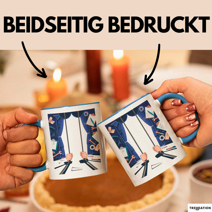 Bühnenarbeiter Tasse Geschenk Lustige Geschenkidee Spruch Für Backstage Crew Blau Trendation