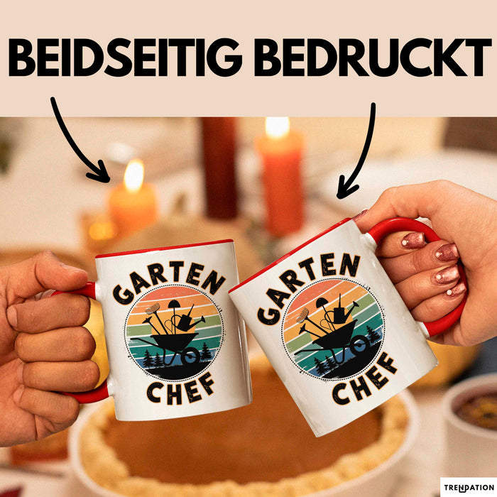 Garten Pflanzen Gärtner Tasse Geschenk Lustige Geschenkidee Spruch Garten Chef Rot Trendation
