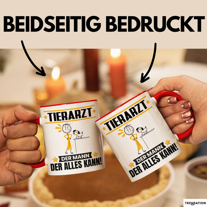 Tierarzt Tasse Geschenk für Tierarzt Der Mann Der Alles Kann Geschenkidee zum Geburtstag Rot Trendation