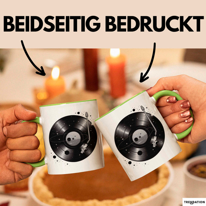 Vinyl Schallplatten Musikliebhaber Musiker Tasse Geschenk Lustige Geschenkidee Spruch Grün Trendation