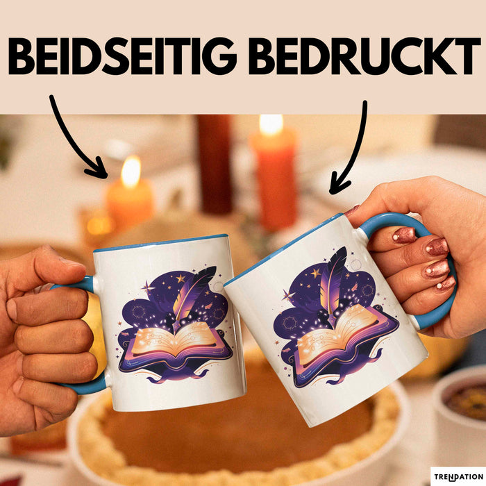 Fantasy Autor Tasse Geschenkidee für Geschichtenerzähler Blau Trendation