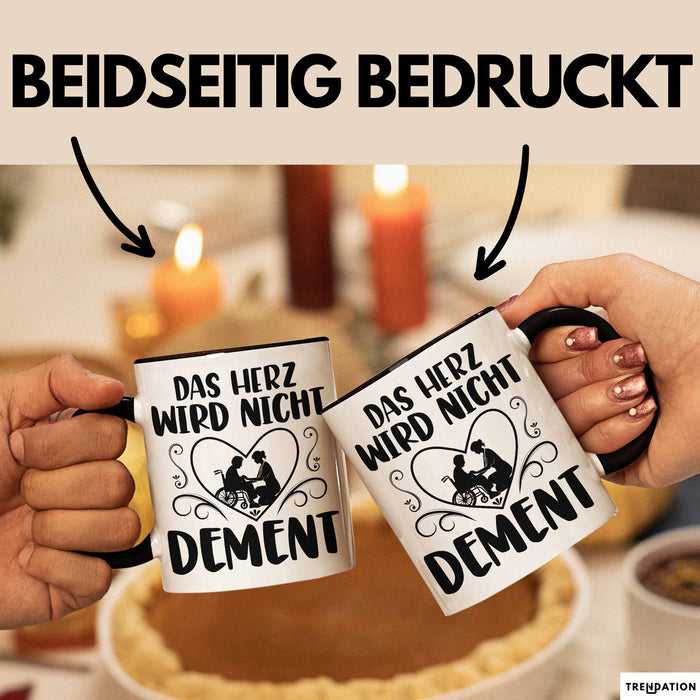 Altenpflegerin Altenpfleger Tasse Geschenk Altenpflege Spruch Das Herz Wird Nicht Dement Trendation