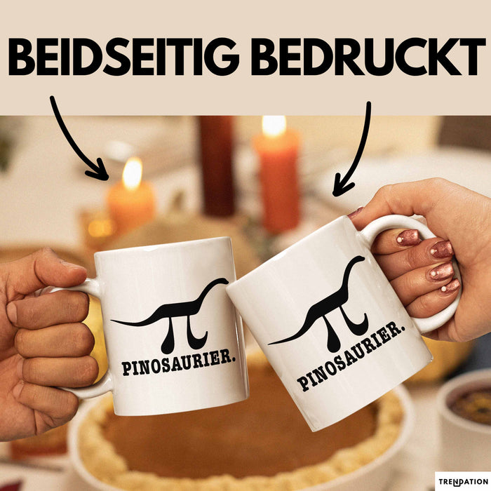 Pinosaurier Pi + Dinosaurier Tasse Geschenk Lustiger Mathe Becher Weiß Trendation