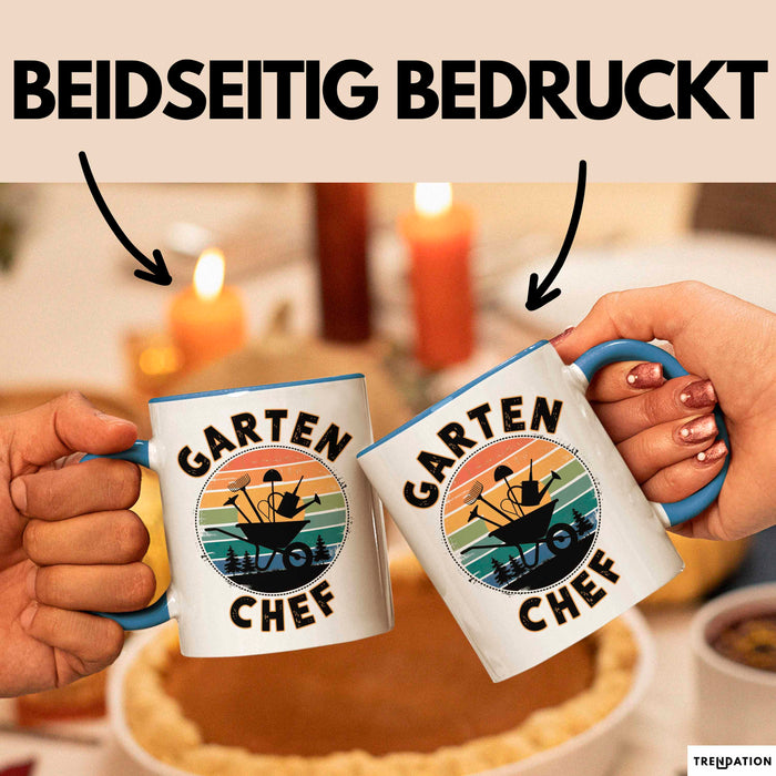 Garten Pflanzen Gärtner Tasse Geschenk Lustige Geschenkidee Spruch Garten Chef Blau Trendation