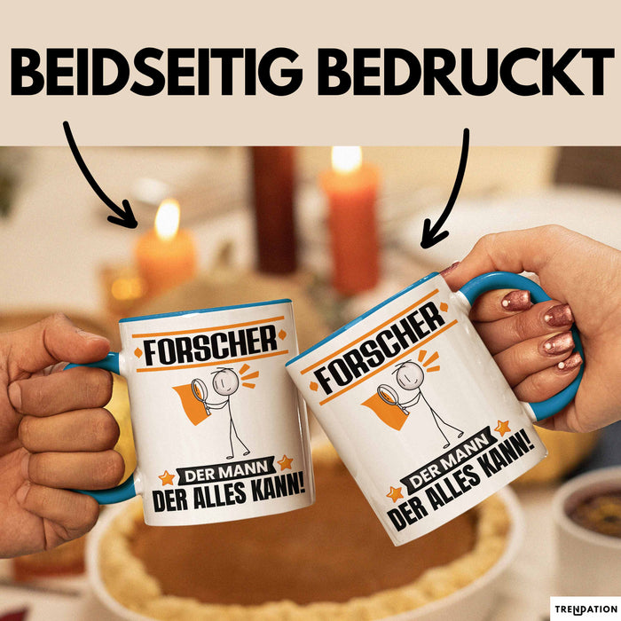 Forscher Tasse Geschenk für Forscher Der Mann Der Alles Kann Geschenkidee zum Geburtstag Blau Trendation