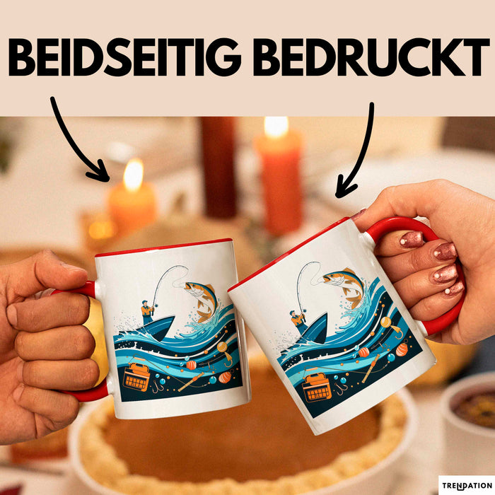 Angler Tasse Geschenk Lustige Geschenkidee Spruch Für Angel Liebhaber Rot Trendation