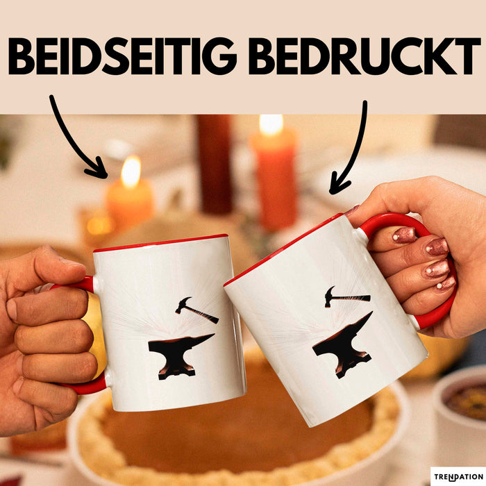 Schmied Tasse Geschenk Lustige Geschenkidee Spruch Für Metall Arbeiter Rot Trendation