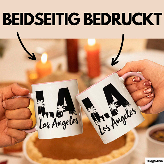 Los Angeles LA Kalifornien USA Tasse Geschenk Lustige Geschenkidee Spruch Rosa Trendation