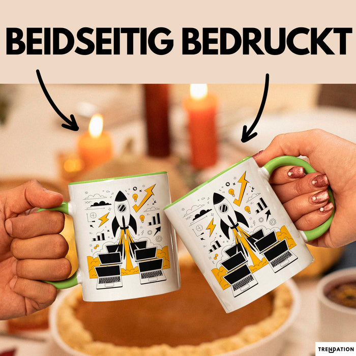 Startup Gründer Tasse Geschenk Lustige Geschenkidee Spruch Für Hustle Erbauer Grün Trendation