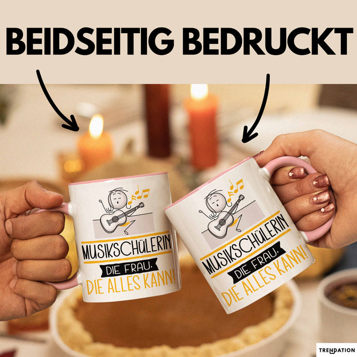 Musikschülerin Geschenk Tasse Becher Die Frau Die Allen Kann Geschenkidee für eine Musikschülerin Lustig Rosa Trendation