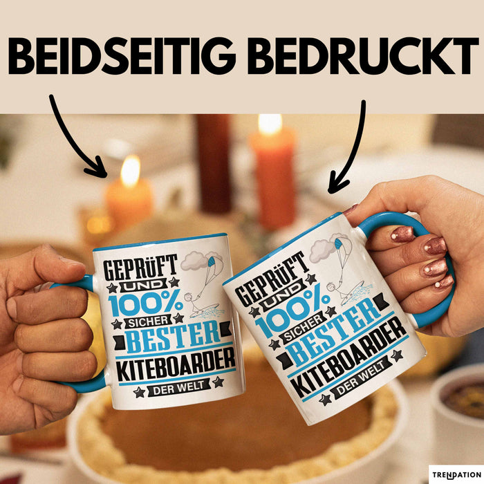 Kiteboarder Geschenk Lustiger Spruch für Kiteboarder Geschenkidee Bester Kiteboarder Der Welt Blau Trendation