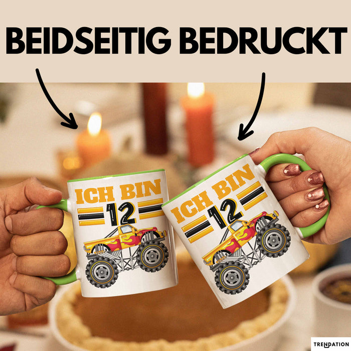12. Geburtstag Geschenk Tasse Becher Jungs Trucks Geburtstagsgeschenk Ich Bin 12 Grün Trendation