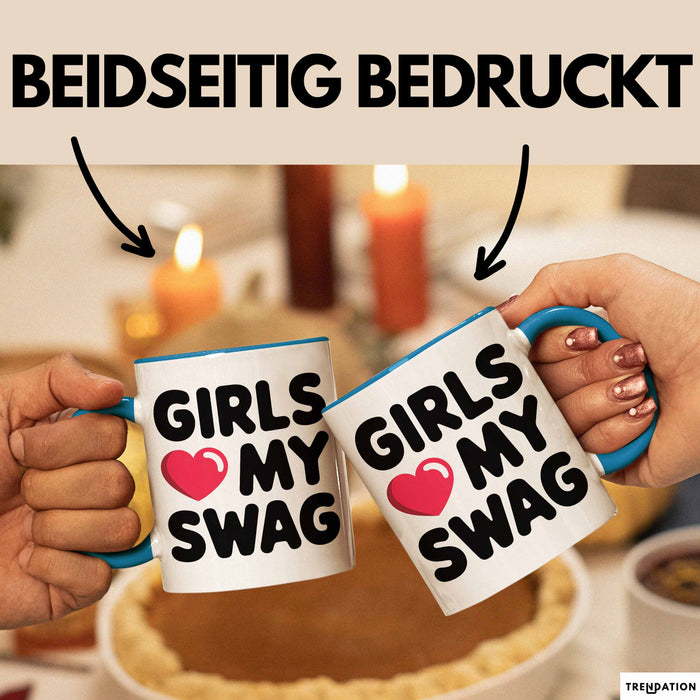 Sarkastische Jungs Sarkasmus Tasse Geschenk Lustige Geschenkidee Spruch Mädchen Lieben Meinen Swag Blau Trendation