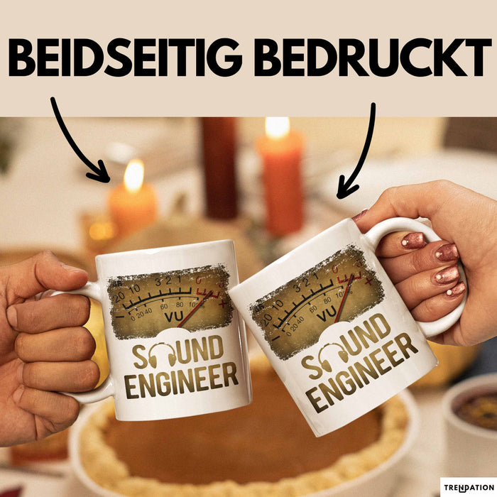 Toningenieur Ingenieurwesen Tasse Geschenk Lustige Geschenkidee Spruch Tontechniker Vu Meter Weiß Trendation