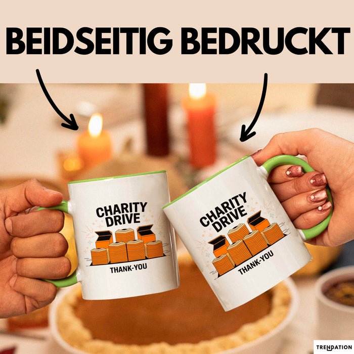 Wohltätigkeits Organisator Tasse Geschenk Lustige Geschenkidee Spruch Für Gebende Herzen Grün Trendation
