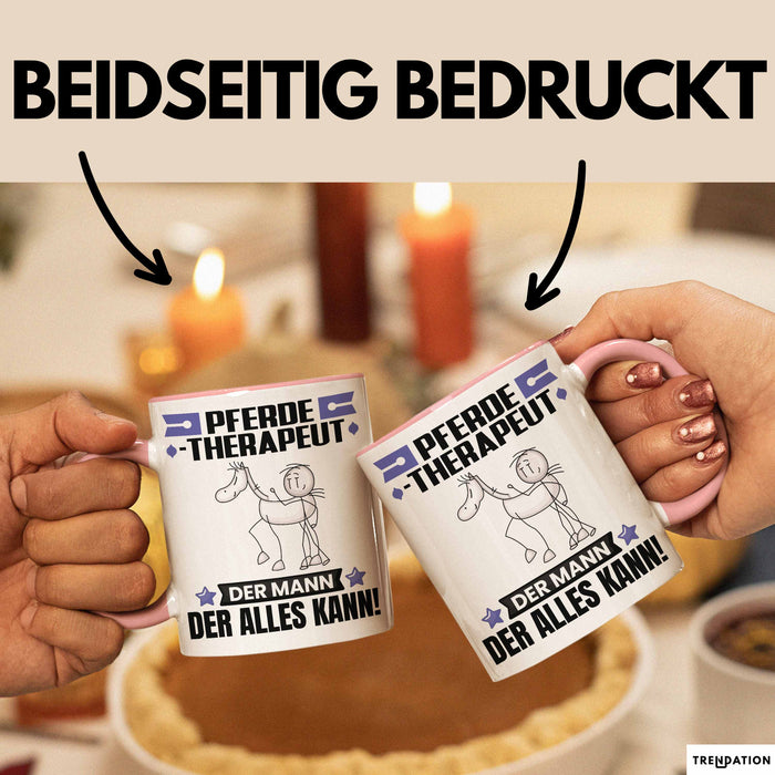 Pferdetherapeut Tasse Geschenk für Pferdetherapeut Der Mann Der Alles Kann Geschenkidee zum Geburtstag Rosa Trendation