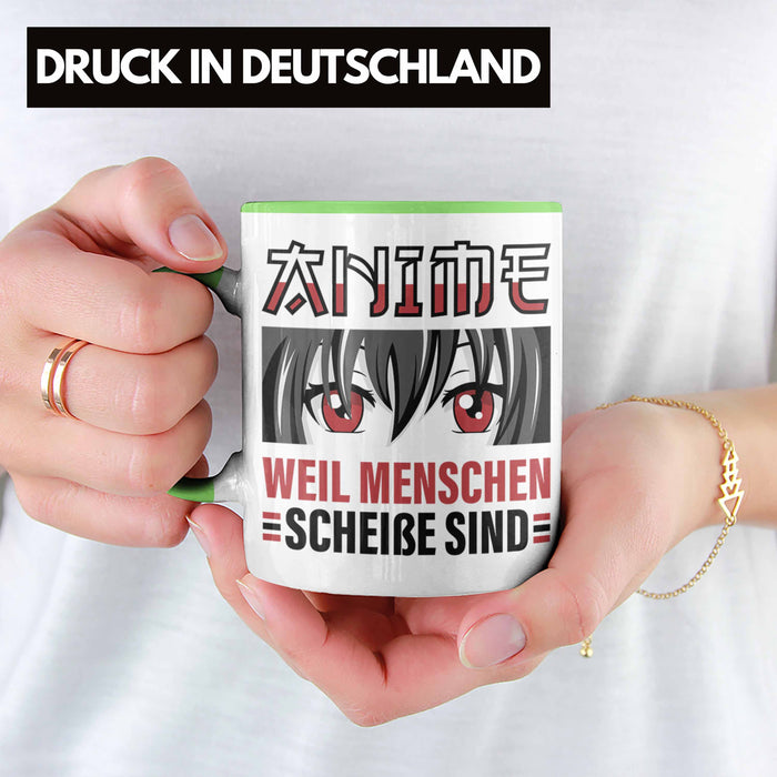 TRENDATION Anime Tasse Geschenk Spruch Kaffeetasse Grün Trendation