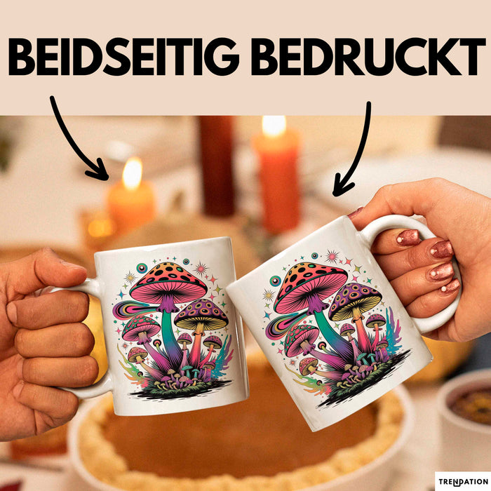 Pilz Fan Tasse Geschenkidee für Pilzliebhaber Weiß Trendation