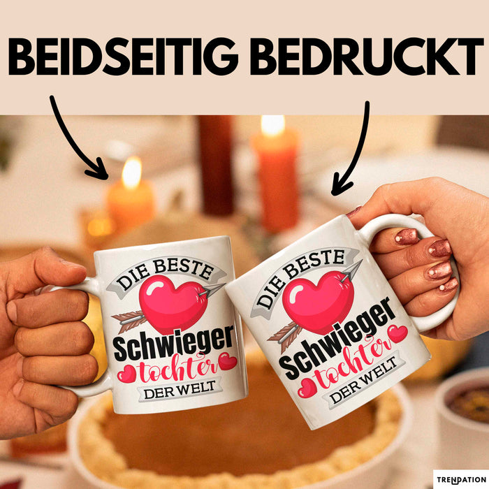 Schwiegertochter Tasse Geschenk Die Beste Schwiegertochter Der Welt Geschenkidee Becher Weiß Trendation