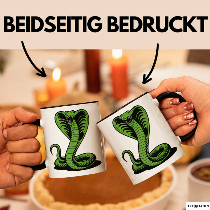 Reptil Schlange Tier Tasse Geschenk Lustige Geschenkidee Spruch Schwarz Trendation