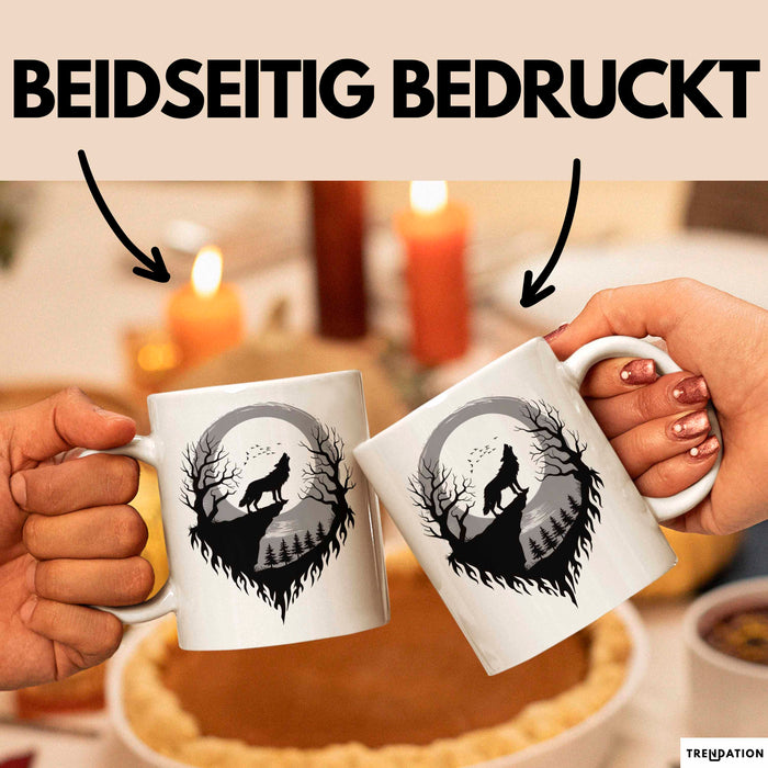 Wolf Tierliebhaber Tasse Geschenk Lustige Geschenkidee Spruch Weiß Trendation