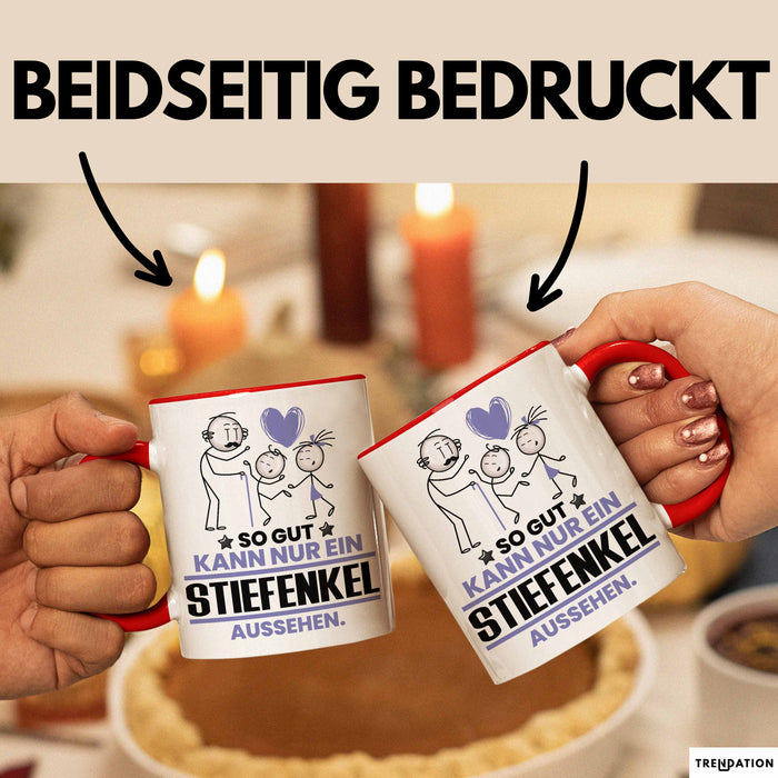 Stiefenkel Geschenk Tasse So Gut Kann Nur Ein Stiefenkel Aussehen Geschenkidee Kaffee-Becher Rot Trendation